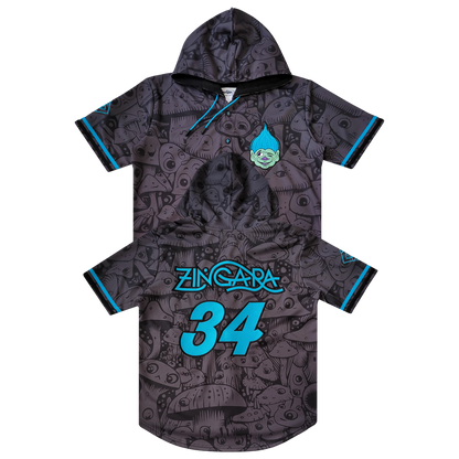 Limited Edition Black / Gray Hooded Baseball Jersey